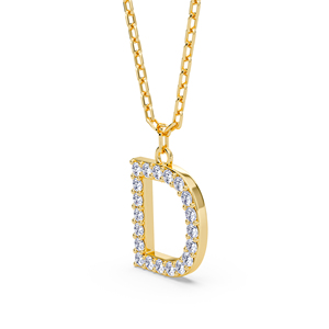 Colgante de Letra Mayúscula Personalizado de Moda con Diamante VVS VS EF Cultivado en Laboratorio de Primera Calidad en Plata de Ley 925 con Acabado en Oro - Product Image 6