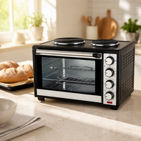 Four électrique de comptoir 60L à convection avec grille de cuisson et éclairage intérieur 2000W pour la pâtisserie domestique