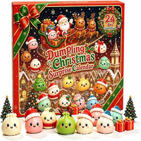 Calendrier de l'Avent de Noël 24 Jours, Boîte Mystère, Jouet Squishy en Forme de Boulette, Sac Surprise, Coffret Cadeau de Noël