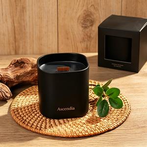 Bougie parfumée Ascendia en cire de soja dans un pot en métal, parfum boisé, aromathérapie, décoration d'intérieur, style minimaliste, durée de combustion de 40 à 60 heures - Product Image 3