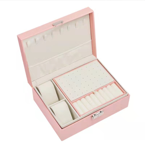 Customized Jewelry Box Logo And Set Luxury Design Double Layers High Quality Jewelry Box With Lock