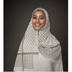 Bán buôn customaization màu sắc và kích thước Arab in lụa Keffiyeh Polyester khăn ngọc trai voan Hijabs chiếc khăn dài Arab khăn choàng - Product Image 6