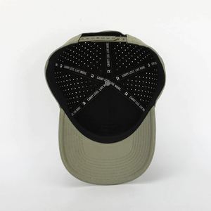 หมวกเบสบอลกีฬาแบบมีรูเจาะด้วยเลเซอร์สีเขียวคุณภาพสูง 6 แผง แบบ OEM สั่งทำพิเศษ พร้อมโลโก้ปัก 3 มิติ - Product Image 6