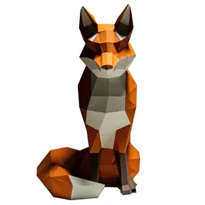 Parede de Papel 3D Animal & Art Decor - Pre-fold & Pre-Cut Papercraft 3D Animal Model Kits-papel pérola 250g