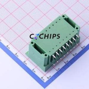 DB2ERHM-3.81-2*8P-GN Plug-in Terminal Block Bent Lead Through Hole,P=3.81mm Board-to-Board / Socket - Closed Screw Fixing 2x8P - Product Image 2