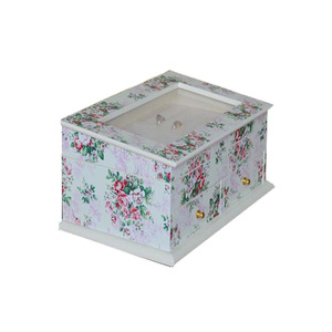 Wooden Jewelry <b>Box</b> With <b>Mirror</b> And Drawers For Women 30x20x15cm Rectangle Storage Organizer With Floral Design - Product Image 5
