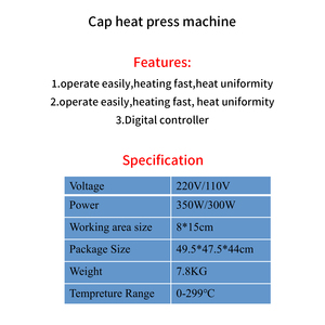 Máquina de Prensa de Calor Giratoria de 360 Grados para Gorras de Béisbol, 8x15cm, para Impresión por Transferencia de Calor - Product Image 2