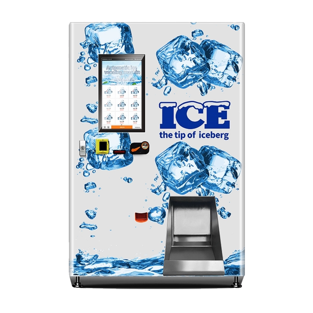 Factory Price Customized Ice Cube Auto Vending Machine RO Water Refilling Station Self-service Ice Bag Packing Vendor Cash Card