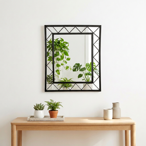 Wholesale Rectangle Metal <b>Wall</b> <b>Mirror</b> With Geometric Design Decorative For Home Interior - Product Image 5
