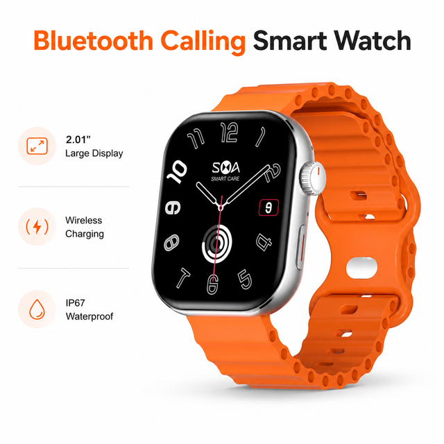 OEM Square Calling Smart Watch 2.01 Inch TFT Screen Wireless Charging Fitness Watch for Wholesale