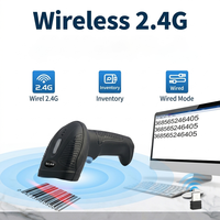 Lecteur de codes-barres sans fil 2,4 G CQH10G économique, scanner de codes-barres 1D USB filaire rouge pour la numérisation des prix en magasin de détail