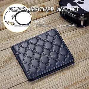 กระเป๋าสตางค์หนังแท้แบบสั้น ดีไซน์ตัวอักษร ป้องกัน RFID หรูหรา สไตล์ร็อค พร้อมซิปและตัวล็อคแบบ Hasp - Product Image 2