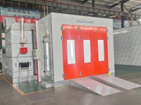 Cabine de peinture automobile chauffée LX3 Diesel avec brûleur Riello G10 (Italie), débit d'air 15000m³/h, éclairage latéral LED, certifiée CE