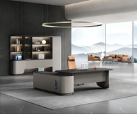 Bureau de direction moderne de luxe en forme de L avec table d'appoint, nouveau modèle de mobilier de bureau