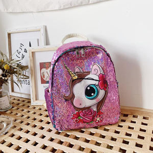 Glitter HA CONDOTTO LA lampada occhi Unicorn Design Paillettes Zaino del Sacchetto Bling Per Le Ragazze - Product Image 2