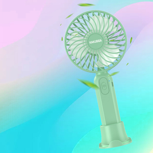 คากุซิกะพัดลมตั้งโต๊ะแบบชาร์จไฟได้พร้อมขาตั้ง สีเขียว 1510 - Product Image 3