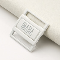 Herrajes para Trajes de Baño Bikini, Cierre Metálico Personalizado para Sujetador, Hebilla Metálica para Traje de Baño, Logotipo Metálico Pintado en Blanco, Hebilla con Logotipo Metálico para Sujetador