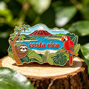 Imán de nevera de metal con diseño de Perezoso de <span class=keywords><strong>Costa</strong></span> Rica, Palmera <span class=keywords><strong>Tropical</strong></span> y Bebida de Coco - Product Image 5