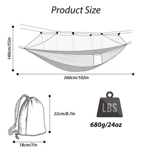 KingGear-hamaca portátil de nailon para acampada al aire libre, para playa, jardín, árbol, acampada, con mosquitera - Product Image 5