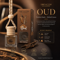 Flacon d'huile parfumée pour voiture de 8 ml en gros, diffuseur de parfum suspendu avec couvercle en bois pour grossistes et importateurs