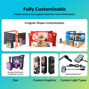 Stand Portátil Modular para Ferias Comerciales 10x10 10x20 <span class=keywords><strong>con</strong></span> Fondo Personalizado por Sublimación, Stand <span class=keywords><strong>de</strong></span> Exhibición <span class=keywords><strong>de</strong></span> Aluminio para Exposiciones - Product Image 4