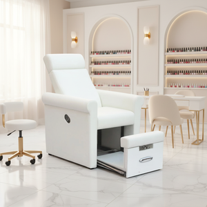 Chaise de pédicure mobile avec aspiration, réable en hauteur, pédicure, chaise de soins des pieds, salon, tabouret réglable en hauteur, repose-pieds, repose-pieds, repose-pieds pour salon
