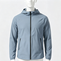 Sweat à capuche zippé personnalisé avec logo, léger, à séchage rapide, pour le sport et la rue, veste de course pour homme, hiver