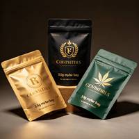 Sachet Doypack en aluminium robuste 3,5g, en Mylar, anti-odeur, personnalisable, pour le stockage du tabac, vente en gros