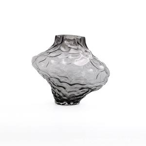 <span class=keywords><strong>Vase</strong></span> en verre irrégulier à motif de canyon simple arrangement de fleurs hydroponiques de salle à manger de salon de maison moderne - Product Image 2