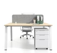 Bureau double modulaire moderne, bureau simple pour le personnel, combinaison chaise et bureau, bureau informatique pour 2 personnes, design face à face, panneau de bureau en bois