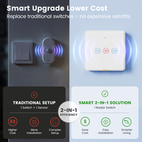 Tuya Smart Life Radar Switch 10G MmWave Sensor Kehadiran Manusia Otomatis Nyala Mati 3 Mode Kerja Timer Suara Alexa Google 110-240V