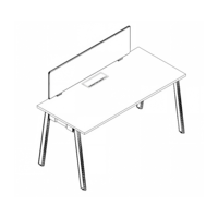 Bureau de travail minimaliste avec structure de support en métal simple et stable, pieds en chêne massif, design modulaire durable, garantie de 5 ans - Utilisation commerciale