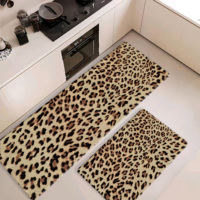 Tapis en mousse PVC imperméables anti-fatigue à motif floral, ensemble de 2 pièces, antidérapants, style moderne minimaliste, pour la cuisine