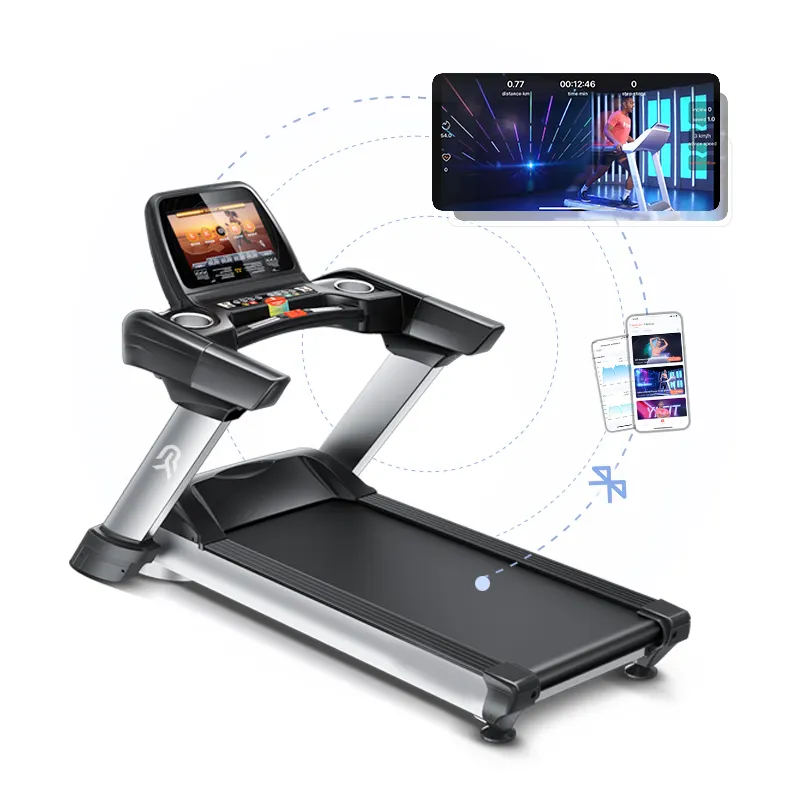YPOO biggest running belt super luxury commercial treadmill with AC motor running machine commercial treadmill with YIFIT APP
