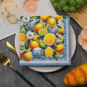 Cross-border printed napkins, colorful printing, cute Western restaurant decorations, square napkins, party disposable <b>paper</b> - Product Image 4