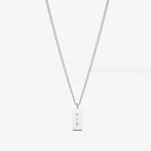 व्यक्तिगत पुरुष क्यूबन नेकलेस साधारण कस्टम उत्कीर्ण नेमप्लेट स्टेनलेस स्टील चेन शिपिंग एजेंट को छोड़ने के लिए उत्पादों की दुकान - Product Image 4