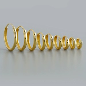 Pendientes de Aro Versátiles de <span class=keywords><strong>Plata</strong></span> de Ley 925 para Mujer, Chapados en Oro de 18K, Pendientes Huggies de <span class=keywords><strong>Plata</strong></span> 925, Venta al por Mayor - Product Image 1