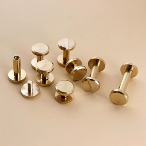 Cloxy Rắn Brass Ràng Buộc Chicago Vít Đinh Tán Đinh Tán Cho Album Ảnh Da Thủ Công Đinh Tán Vành Đai Ví Ốc Vít 10Mm Cap - Product Image 1