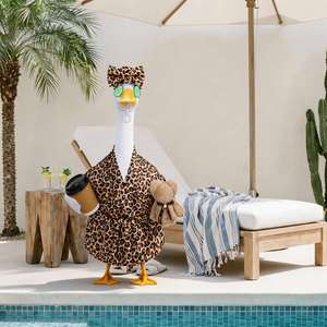 23" Bathrobe Porch Outfit Set Adorable Goose Leopard <b>Costume</b> With Coffee Cup Bear Cucumber Eye <b>Mask</b> Decoration - Product Image 5