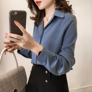 Chemises en <span class=keywords><strong>Soie</strong></span> Femme, Chemise Blanche Femme, Chemises à Manches Longues, Blouse de Bureau en <span class=keywords><strong>Soie</strong></span> Satinée, Hauts Grande Taille - Product Image 4