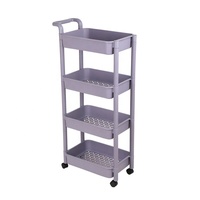Offre Spéciale 3 niveaux Rectangle cuisine étagère de rangement en plastique en acier au carbone Injection panier organisateur chariot étagère chariot usage alimentaire