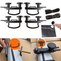 Kit d'accessoires pour boîte de toit OLIVER – Fixations métalliques en U, patins adhésifs, sangles de déverrouillage rapide et écrous