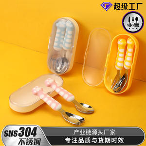 Couverts pour enfants en forme de patte de chat, ensemble de fourchettes et cuillères en acier inoxydable 304, pour enfants de 2 à 4 ans, apprentissage de l'auto-alimentation, conception portable - Product Image 3