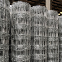 Rouleau de clôture de pâturage pour bétail, galvanisé, à nœuds torsadés, avec maillons articulés, 4 pieds x 164 pieds, revêtu de zinc, pour ferme, ranch et cour