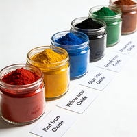 Pigments de couleur, oxyde de fer rouge, noir, jaune, vert, brun, pigments inorganiques utilisés dans l'industrie, qualité industrielle