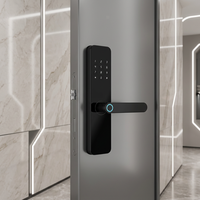 Cerradura Inteligente para Puerta de Aleación con Huella Dactilar, Control por Aplicación, RFID y Almacenamiento en la Nube para Uso Doméstico en Puertas de Madera, Acero y Acero Inoxidable