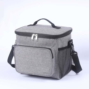 Blue Insulated Cooler Bag With Zipper Closure And Mesh Side Pocket Portable Picnic Cooler All Seasons Use - Product Image 5