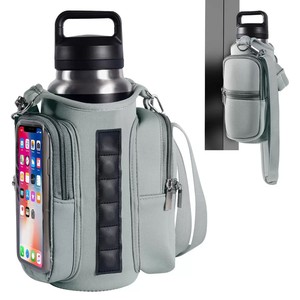 Sac de transport pour bouteille d'eau de sport portable personnalisé, support magnétique, pochette étanche en néoprène pour téléphone, porte-monnaie, accès à l'écran transparent - Product Image 3