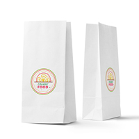 Vente en gros de sacs en papier SOS avec impression couleur personnalisés sacs en papier kraft recyclables à fond plat écologiques pour votre propre logo