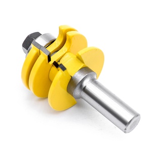 Stile Rail <span class=keywords><strong>Router</strong></span> Bits Stacked <span class=keywords><strong>Bit</strong></span> Montaje doble reversible Puerta de gabinete de carpintería clásica 2 flauta-Vástago de <span class=keywords><strong>1</strong></span>/2" - Product Image 2